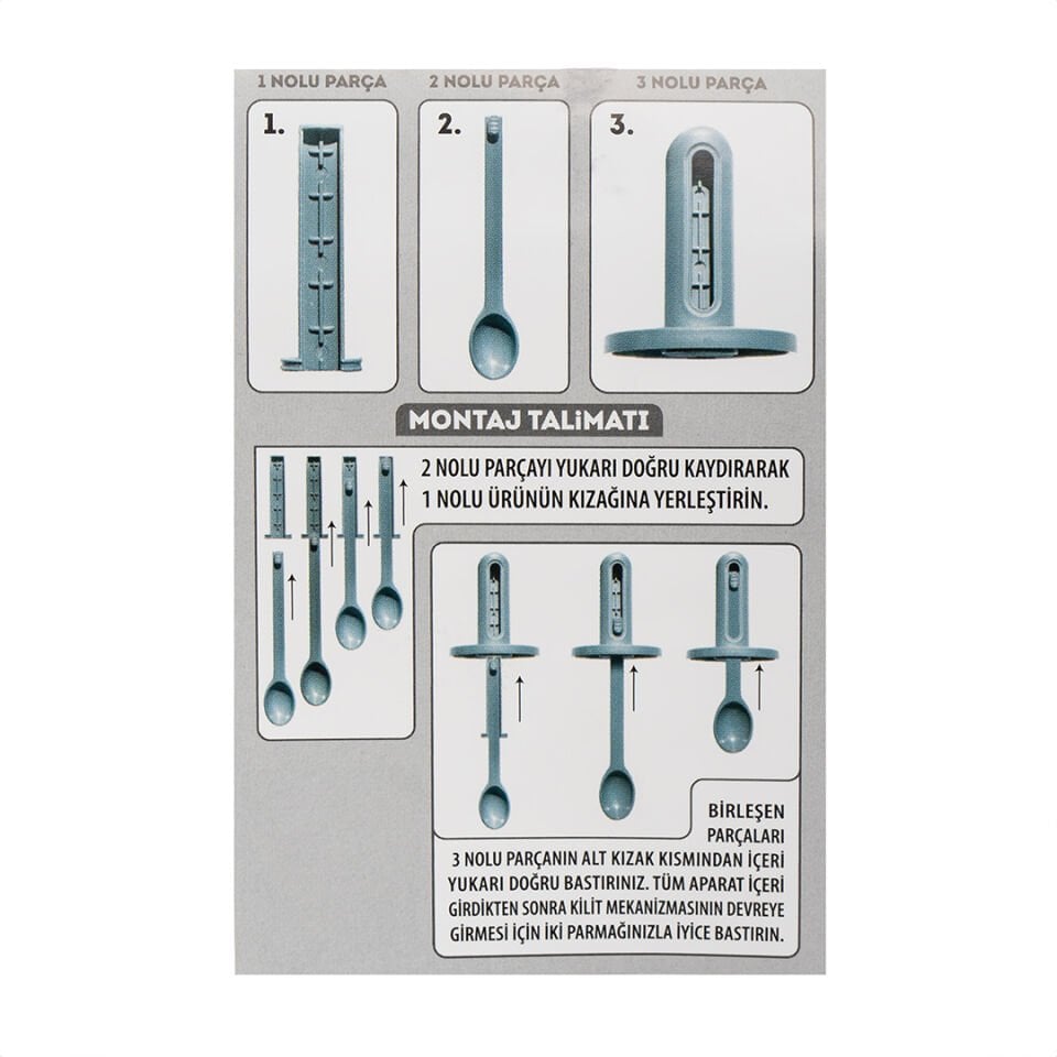 Porsima 4365 7li Kaydırmalı Kaşıklı Sızdırmaz Kapaklı Etiketli Baharatlık Seti - Saklama Kabı