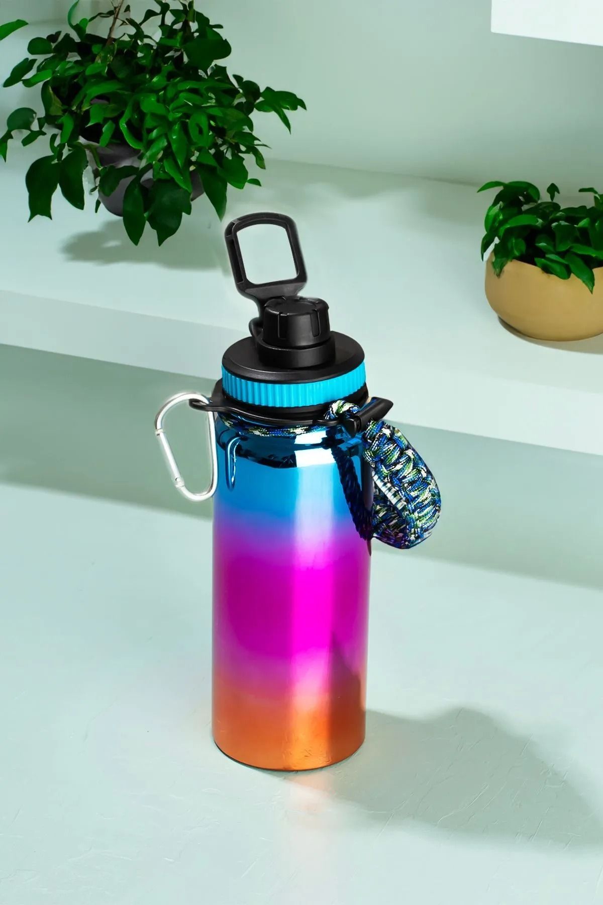 Porsima 1395-3 Paslanmaz Çelik Sızdırmaz Çift Katmanlı Taşıma Askılı Çay Kahve Termosu 700 ml