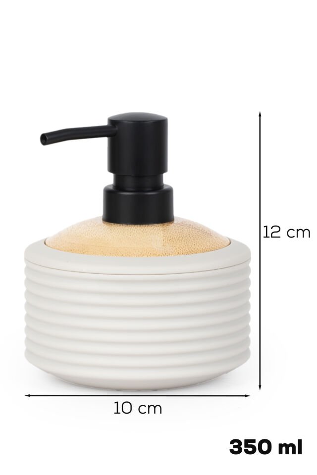 Porsima 3126 Banyo ve Mutfak Sıvı Sabunluk 350ML Taupe-Ahşap