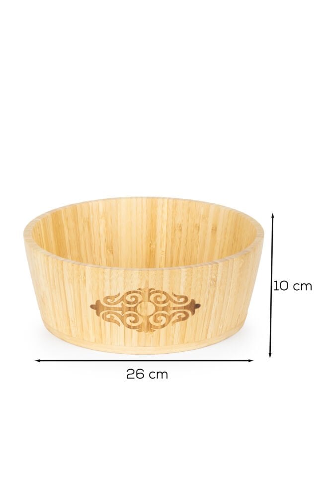 Porsima 2060 Büyük Boy Doğal Bambu Salata Kasesi 26cm