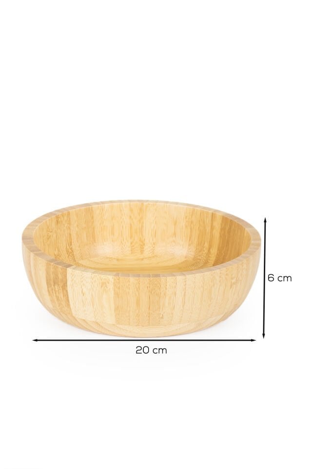 Porsima 2061 Orta Boy Doğal Bambu Salata Kasesi 20cm