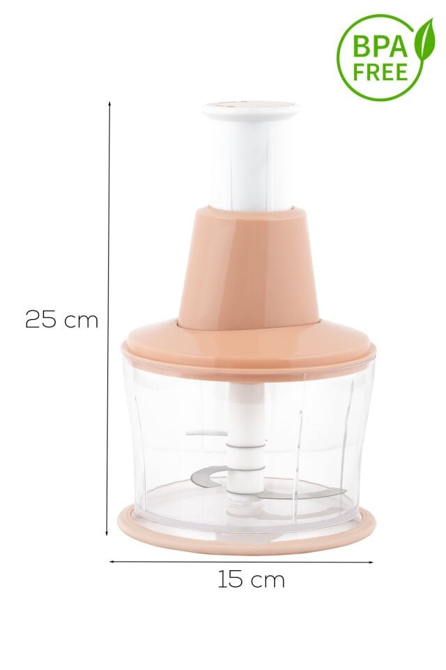 Porsima 232-1 Basmalı Pratik El Rondosu 3 Bıçaklı Blender Doğrayıcı 1000ml Pembe