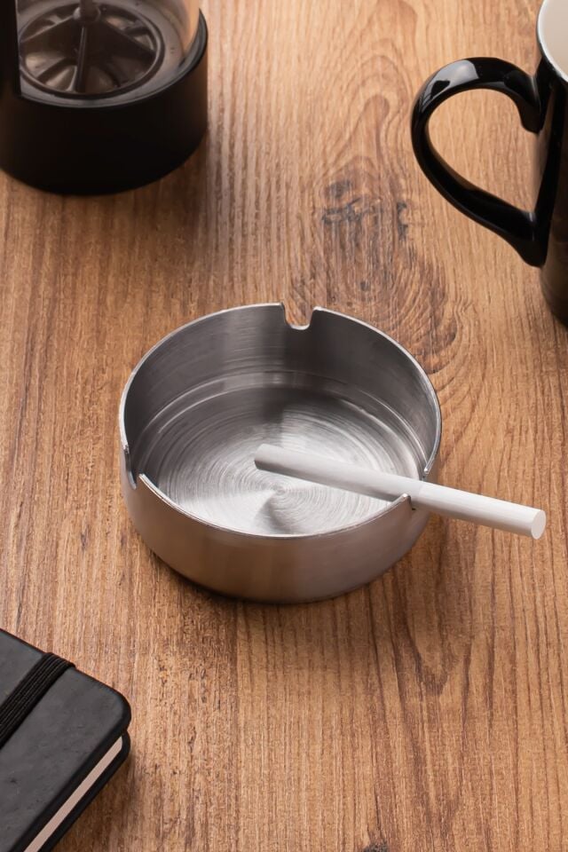 Porsima Etn-015 Küllük Kaliteli Küllük Paslanmaz Çelik Kül Tablası Metal Küllük 1,2 Ml Kalınlık