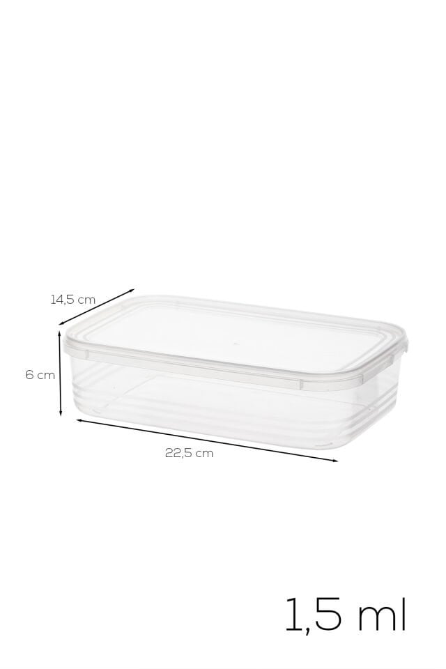 Porsima 4363-10 Kendinden Kapaklı Derin Dondurucuya Uygun 10 Adet Saklama Kabı Hava Almaz Düzenleyici 1,5lt