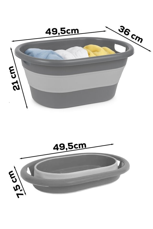Porsima Akordiyon Katlanır Sepet Katlanabilir Çamaşır Sepeti Orta Boy Katlanır Çamaşır Sepeti 18 Lt