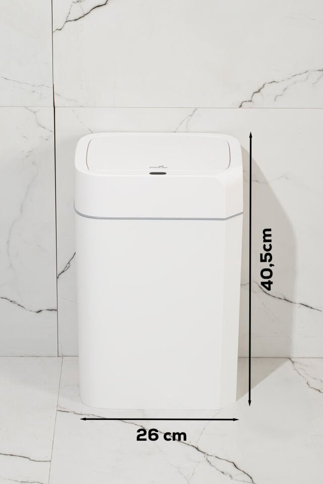 Porsima Me02 Hareket Sensörlü Sessiz Kapatma Çöp Kutusu Banyo Mutfak Çöp Kovası Kapaklı Banyo Çöp Kovası 18Lt