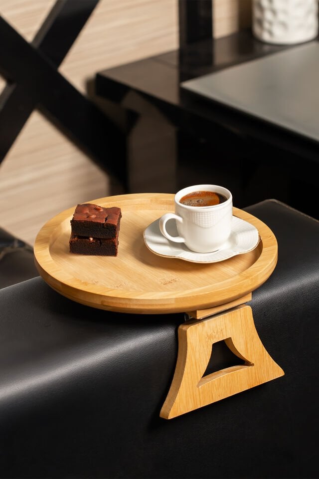 Porsima Pbt-414 Bambu Koltuk Matı Ahşap Kanepe Koltuk Kenarı Sehpa Yan Sehpa Koltuk Katlanabilir Koltuk Kenarı Tepsisi Bambu