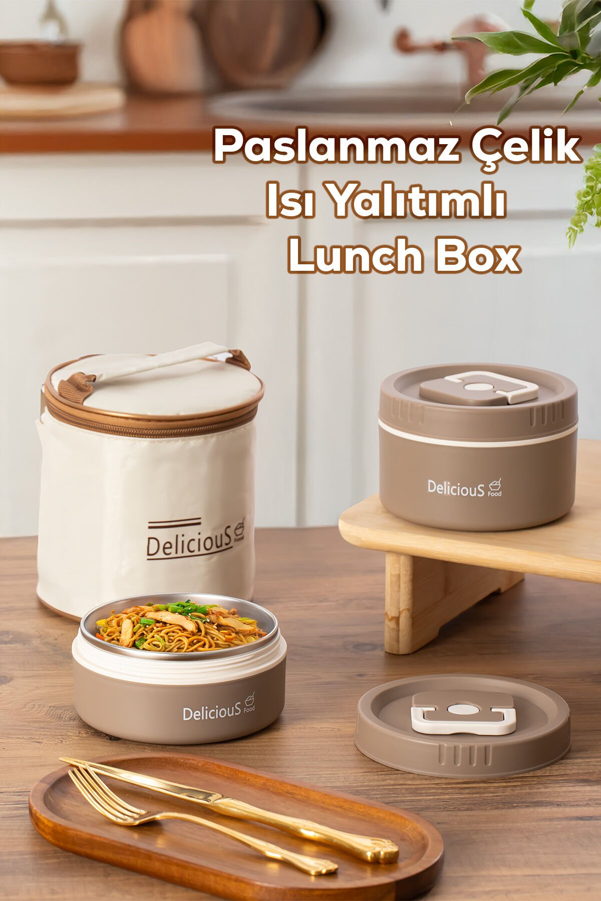 Porsima 3113-1 Isı Yalıtımlı Çanta Paslanmaz Çelik 2 Parça Vakumlu Yemek Termosu Beslenme Kutusu Taşınabilir Lunch Box Sefer Tası