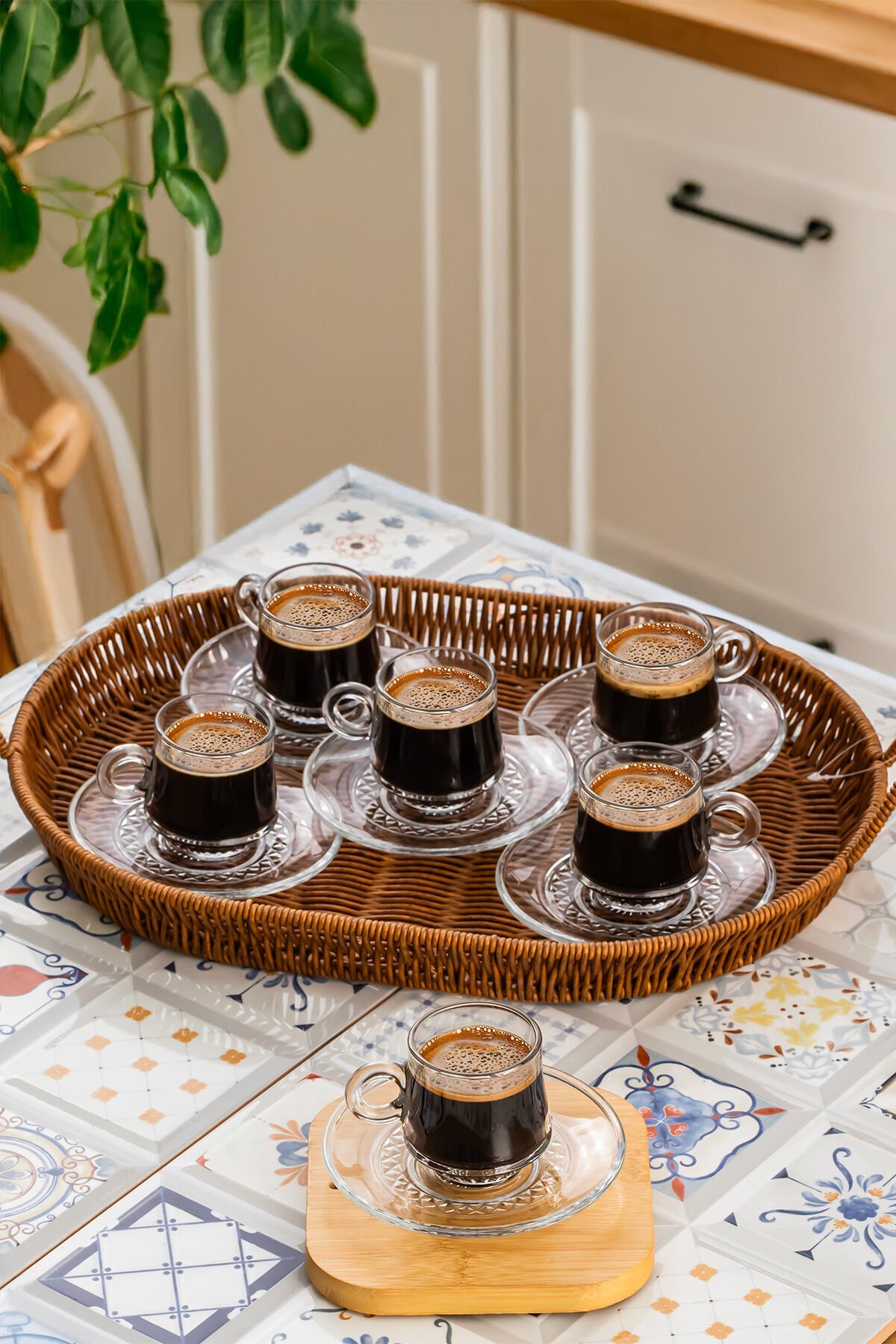 Porsima Lale 12 Parça Cam Türk Kahve Fincan Takımı 85ml