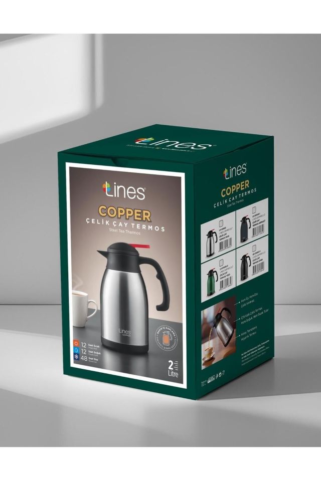 Lines Copper Paslanmaz Çelik 2 Litre Termos INOX