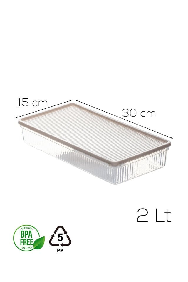 Porsima 5311 12li Buzdolabı ve Difriz Düzenleyici Saklama Kabı Seti - BPA İçermez, Mikrodalga Uyumlu, Kapaklı, Gıda Saklama Kabı, Kapicino, 2 Lt