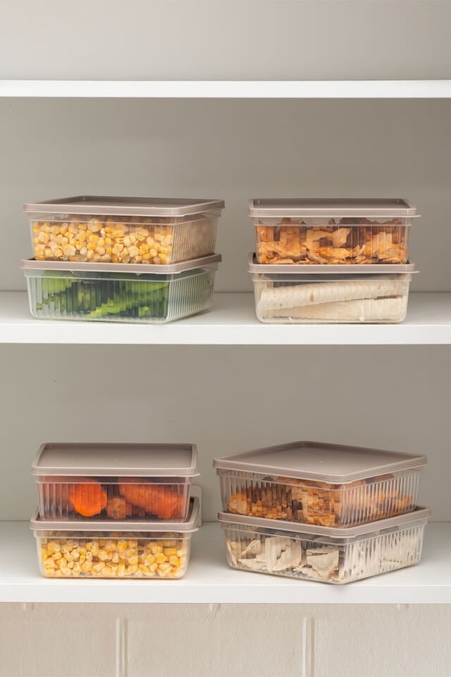 Porsima 5306 4lü Buzdolabı ve Difriz Düzenleyici Saklama Kabı Seti - BPA İçermez, Mikrodalga Uyumlu, Kapaklı, Gıda Saklama Kabı, Kapicino, 1 Lt