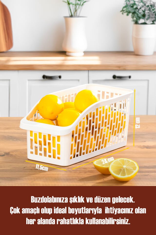 Porsima Org-20-5 5li Çok Amaçlı Plastik Dolap Içi Düzenleyici Saklama Kutusu Organizer Sepet - Beyaz