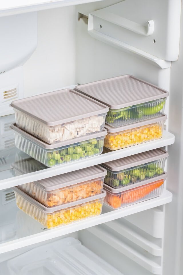 Porsima 5307 8li Buzdolabı ve Difriz Düzenleyici Saklama Kabı Seti - BPA İçermez, Mikrodalga Uyumlu, Kapaklı, Gıda Saklama Kabı, Kapicino, 1 Lt