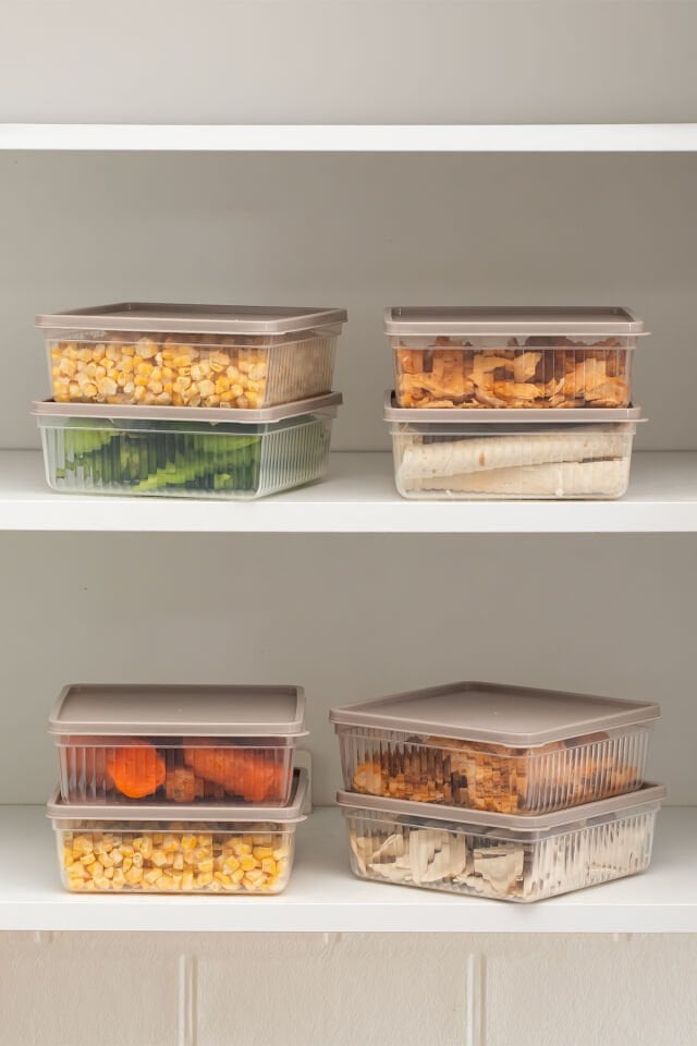 Porsima 5306 4lü Buzdolabı ve Difriz Düzenleyici Organizer Mikrodalga Derin Dondurucu Buzluk Saklama Kabı