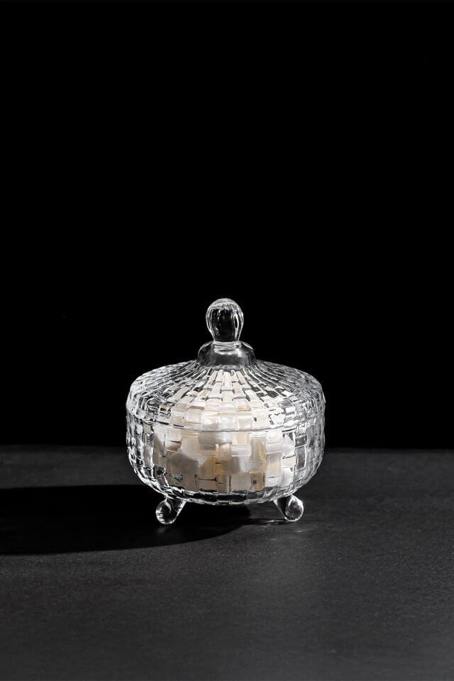 Porsima Sd10-Fgy Ayaklı Kapaklı Cam Şekerlik Sunumluk 250cc