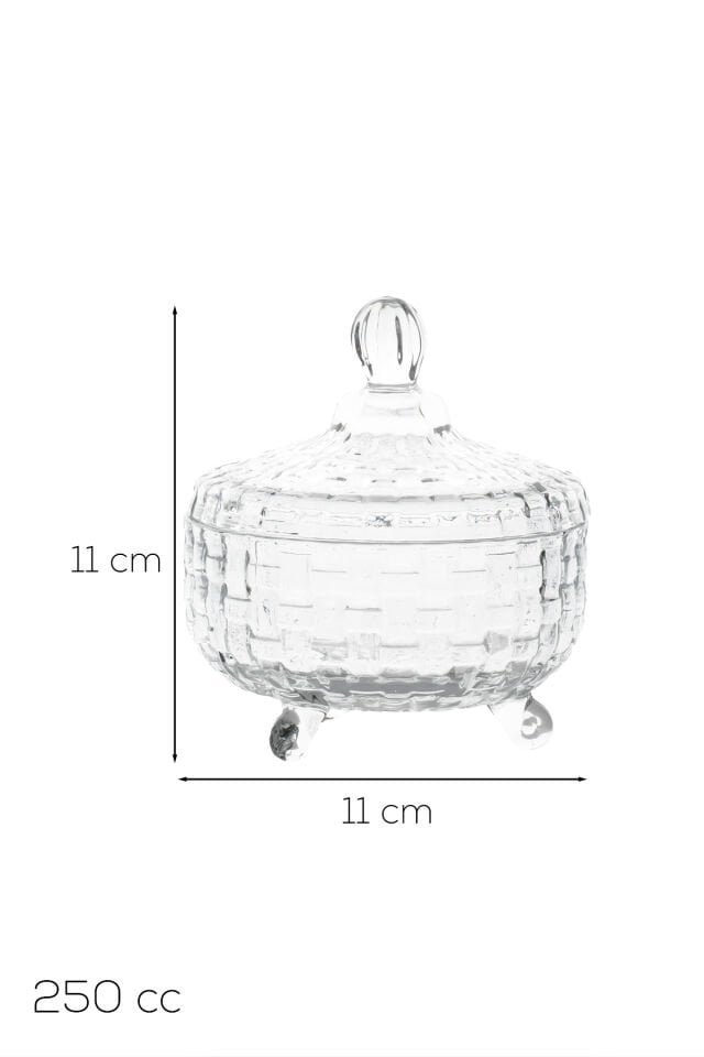 Porsima Sd10-Fgy Ayaklı Kapaklı Cam Şekerlik Sunumluk 250cc