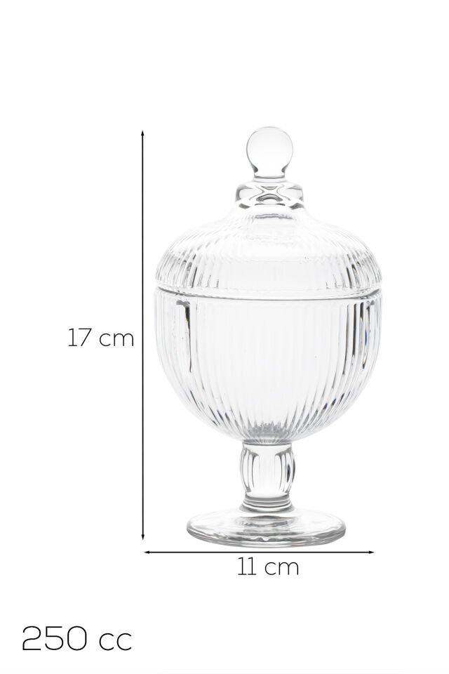 Porsima Sd09-Fgy-A Ayaklı Kapaklı Cam Şekerlik Sunumluk 250cc