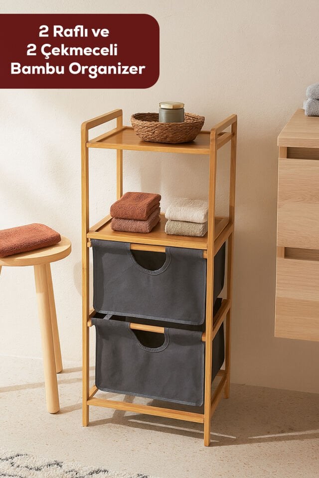 Porsima Pbt-714 3 Raflı Çok Amaçlı Ahşap Bambu Banyo Mutfak Dolabı Organizeri Düzenleyici Sebzelik