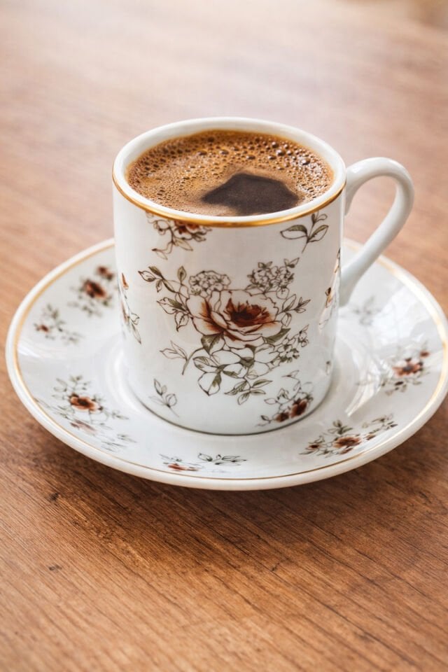 Porsima Sd-210-6 Altın Yaldızlı Porselen 6 Kişilik Fincan Seti 12 Parça Türk Kahvesi Fincanı Takımı-100ml