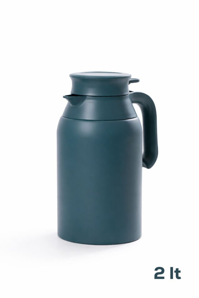 Porsima 2089-1 2 Litre Çift Kat Paslanmaz Çelik Termos Çay Termosu Su Termosu Mavi