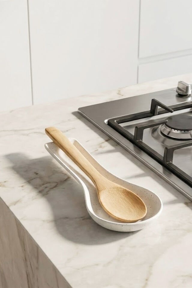 Porsima Kayra Seramik Kirli Kepçe Kaşıklık Altlığı Kepçe Ve Kaşık Nihalesi