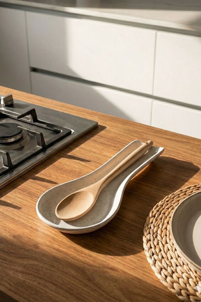 Porsima Kayra Seramik Kirli Kepçe Kaşıklık Altlığı Kepçe Ve Kaşık Nihalesi