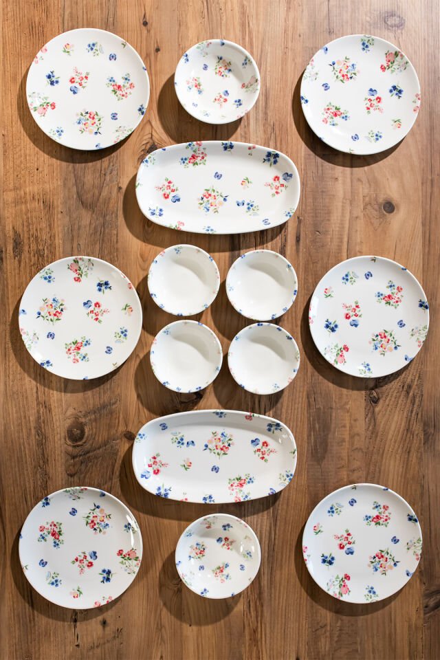 Porsima 4270 Pure 14 Parça Porselen Kahvaltı Seti 6 Kişilik Kahvaltı Takımı