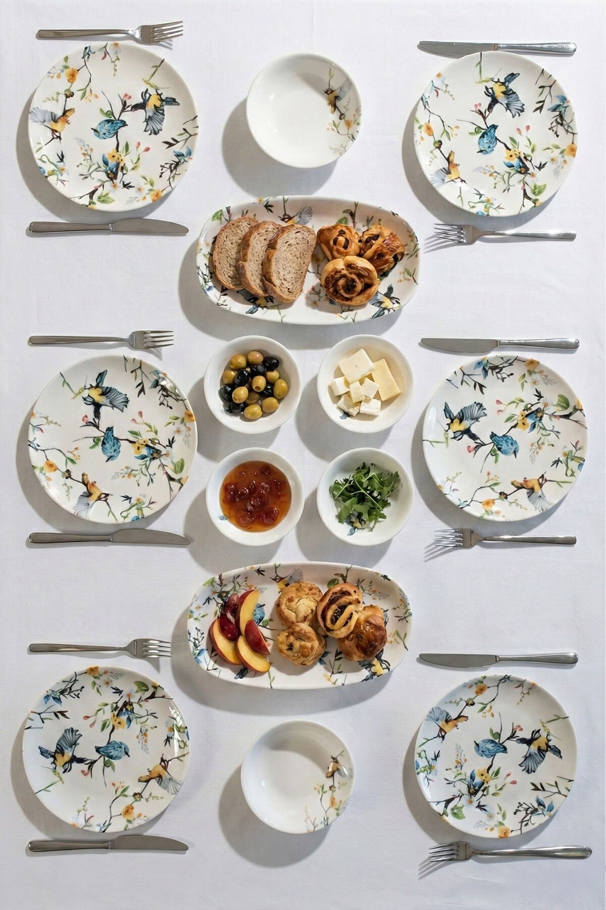 Porsima 4271 Pure 14 Parça Porselen Kahvaltı Seti 6 Kişilik Kahvaltı Takımı