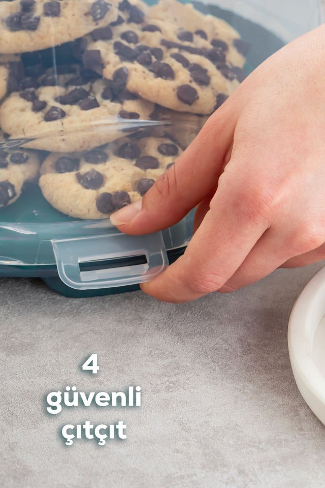 Porsima 1093 Yuvarlak Kek Pasta Börek Saklama Kabı - Kilitli Kapaklı Taşıma Fanusu 25 cm