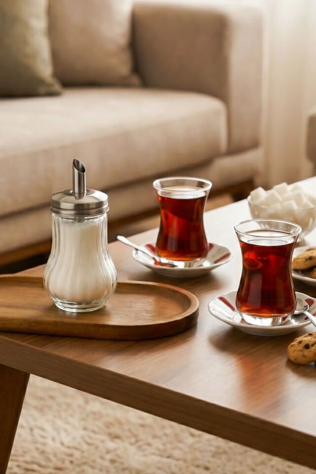 Porsima DHZ90131 Cam Akıtmalı Salla Dök Şekerlik - Toz Şekerlik - 200ml