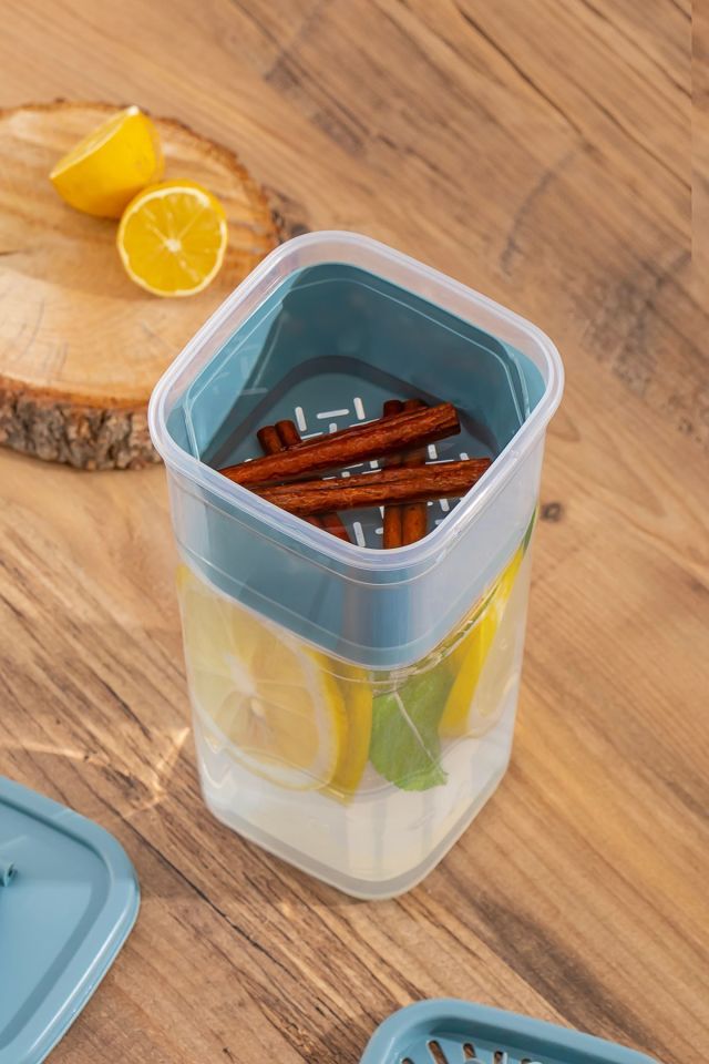 Porsima 06-1109 Sızdırmaz Kapaklı Detoks Sürahi-matara & Limonluk -şerbetlik -şeffaf 1 ,5 L- mavi