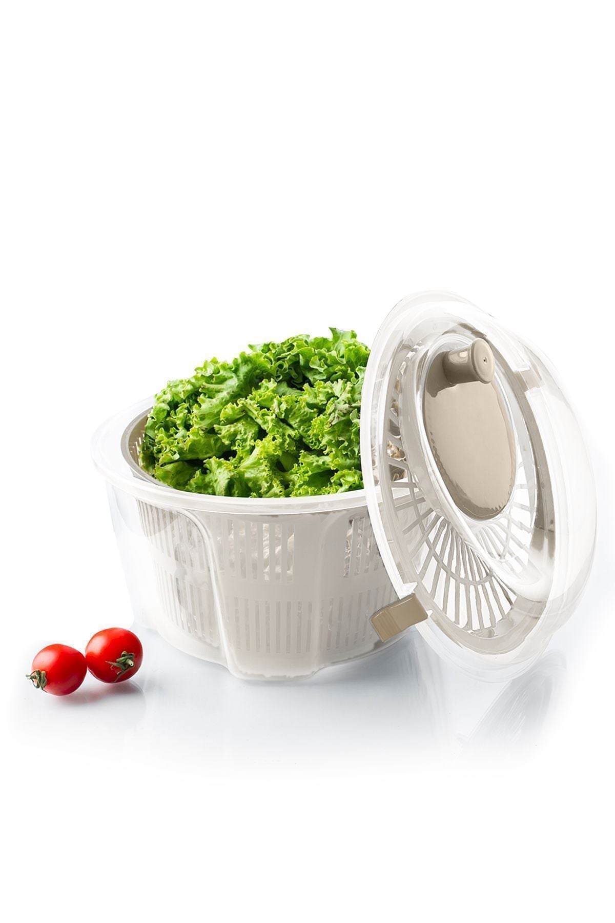 Porsima G-25 Gondol Vega Pratik Salata Kurutucu - Meyve Sebze Yeşillik Yıkama Kurutma Kabı Cappuccino