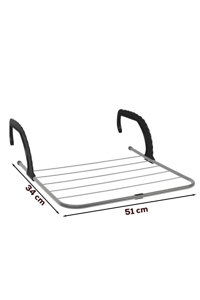 Porsima Isıya Dayanıklı Petek Üstü Kurutmalık - Balkon Çamaşır Kurutma Askısı Gri