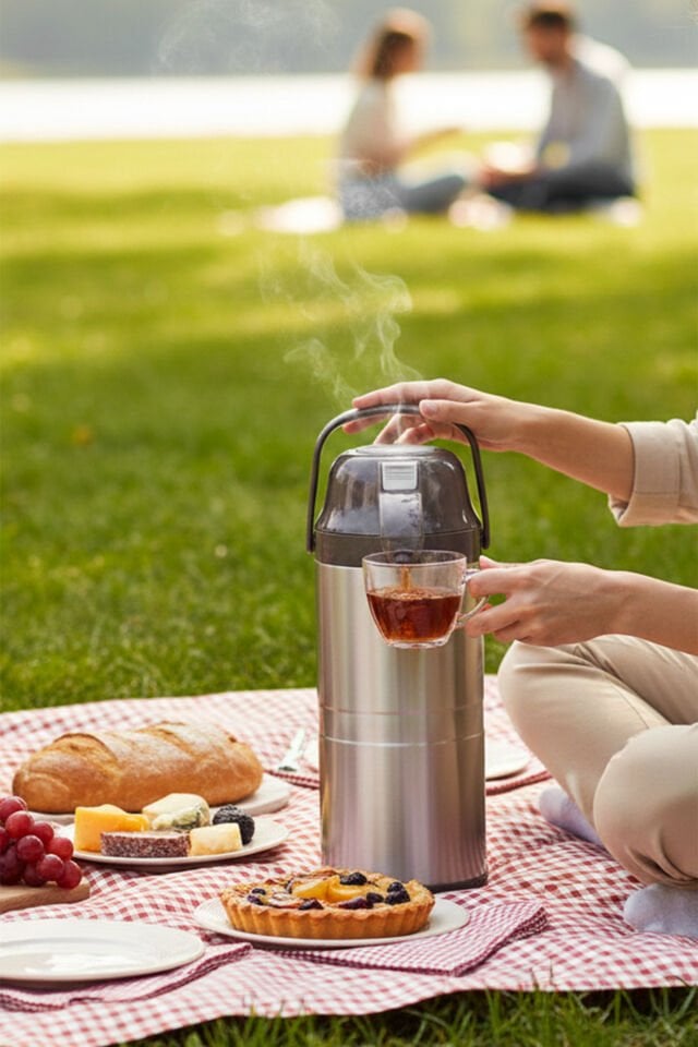 Porsima 2009 Çift Kat Paslanmaz Çelik Termos Çay Termosu Su Termosu Kahve 4,5lt