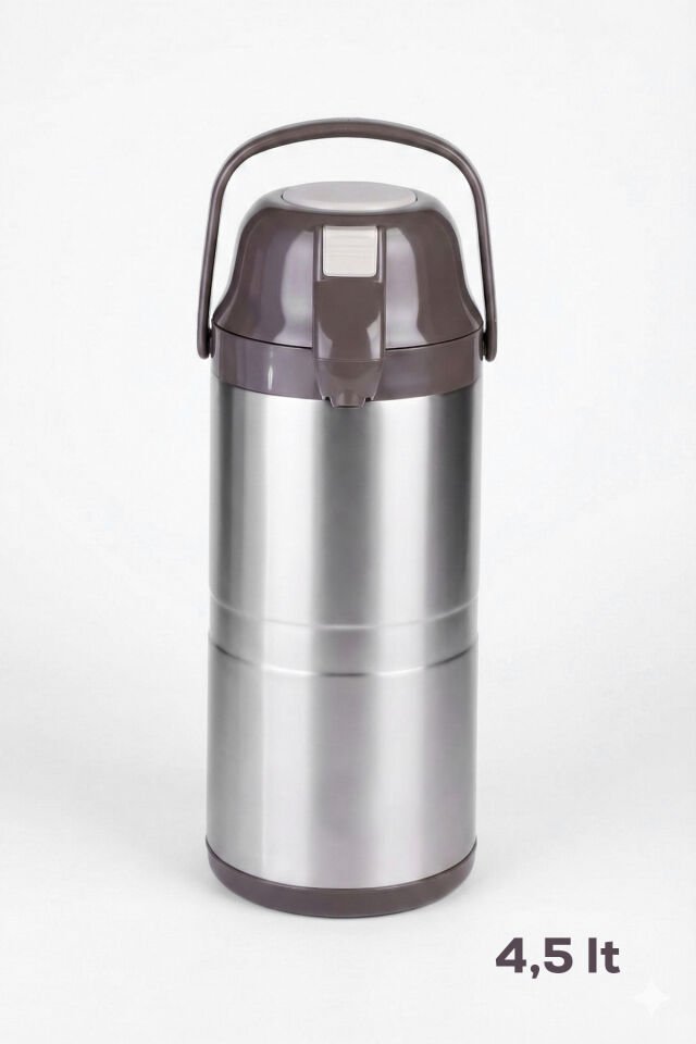 Porsima 2009 Çift Kat Paslanmaz Çelik Termos Çay Termosu Su Termosu Kahve 4,5lt