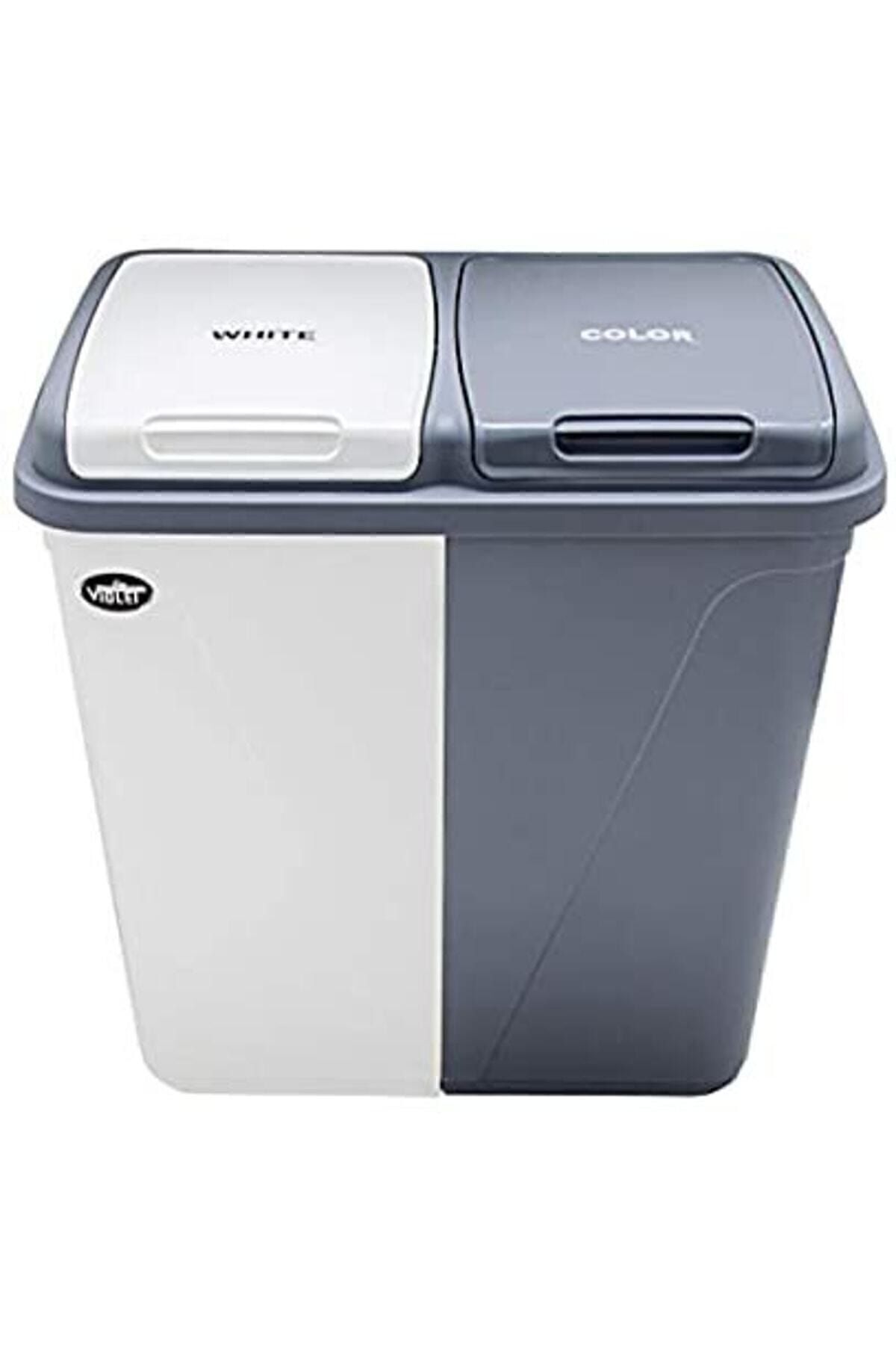 Violet Çift Gözlü Çamaşır Sepeti Beyaz - Gri 90 L Beyaz - Gri