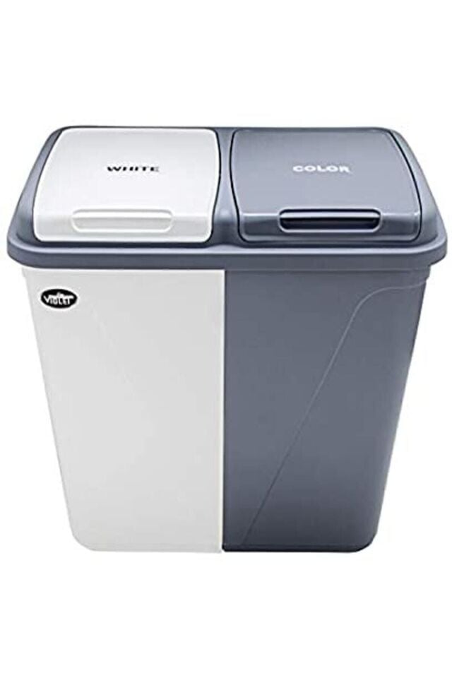 Violet Çift Gözlü Çamaşır Sepeti Beyaz - Gri 90 L Beyaz - Gri
