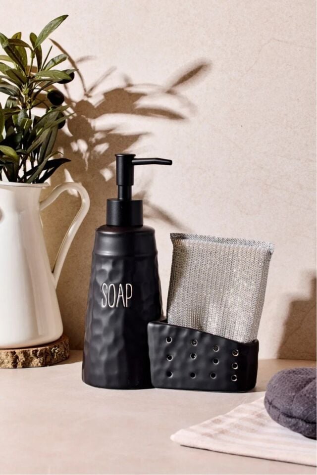 Perotti 16740 Spone Black Sünger Bölmeli Sıvı Sabunluk