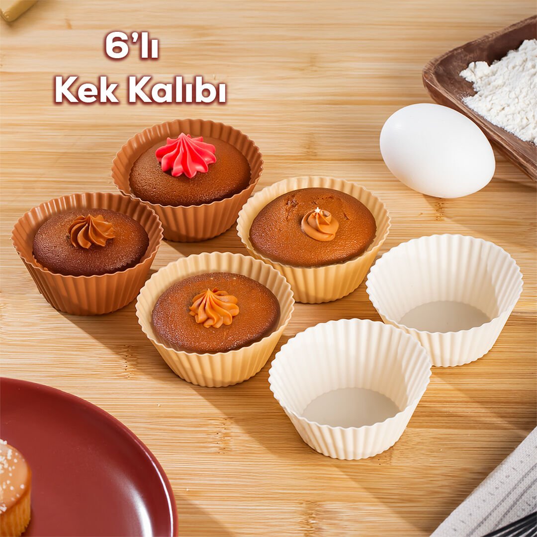 Perotti 16309 Silikon 6'lı Mini Kek Kalıbı Muffin Kek Kalıbı