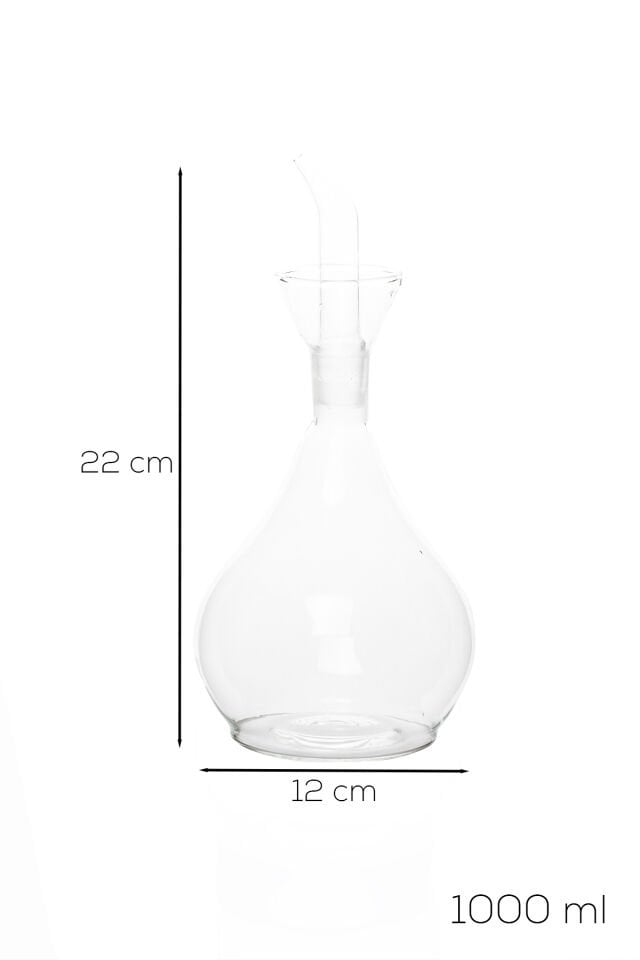 Porsima 411 Borosilikat Cam Yağdanlık Yağlık Sirkelik 1000ml