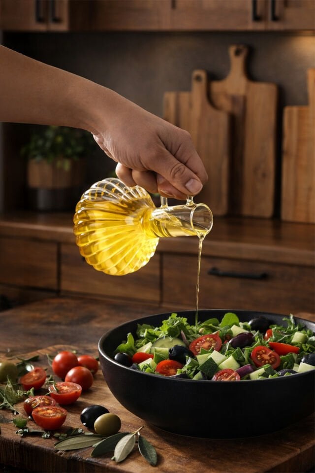 Porsima 415 2li standlı Mantar Kapaklı Borosilikat Cam Yağlık Sirkelik Yağdanlık 250+250 ml