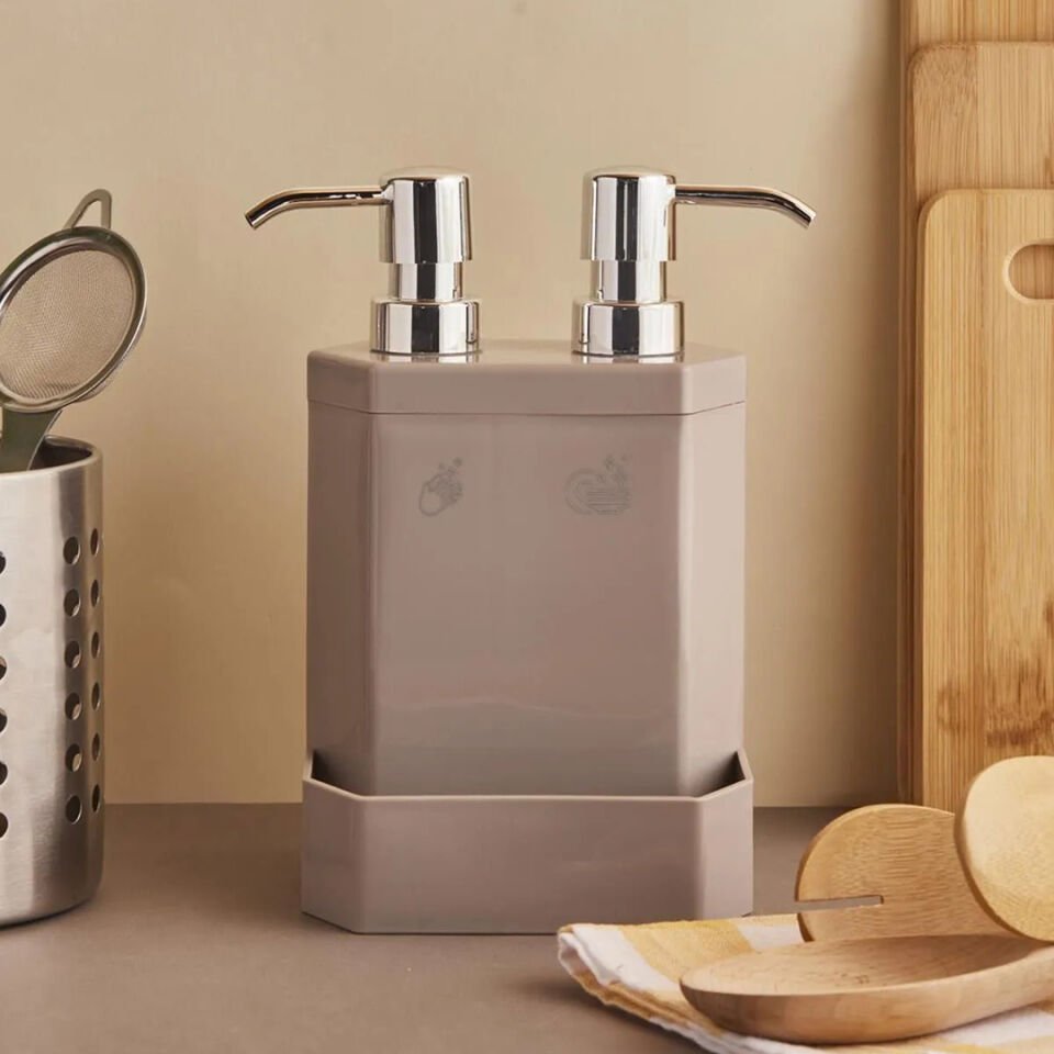 Porsima Marlon Lecce White 2 Li Süngerlik Sıvı Sabunluk-kahve