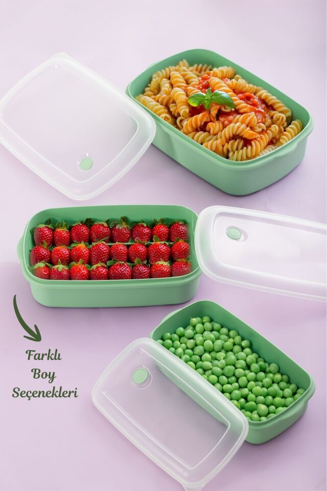 Porsima 5315 Kilitli Sızdırmaz Kapaklı Hava Tahliye Contalı Çok Amaçlı 3lü Erzak Yiyecek Saklama Kabı Seti