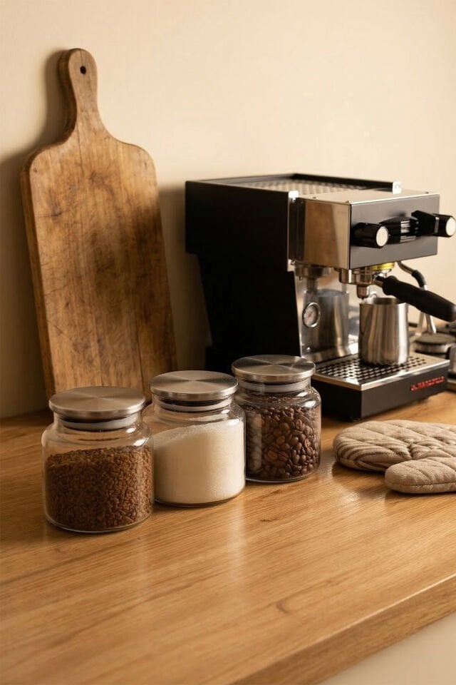 Porsima 4403 Bormio Metal Kapaklı 4lü Cam Kavanoz Seti Vakum Kapaklı Saklama Düzenleme Kabı Seti 650ml