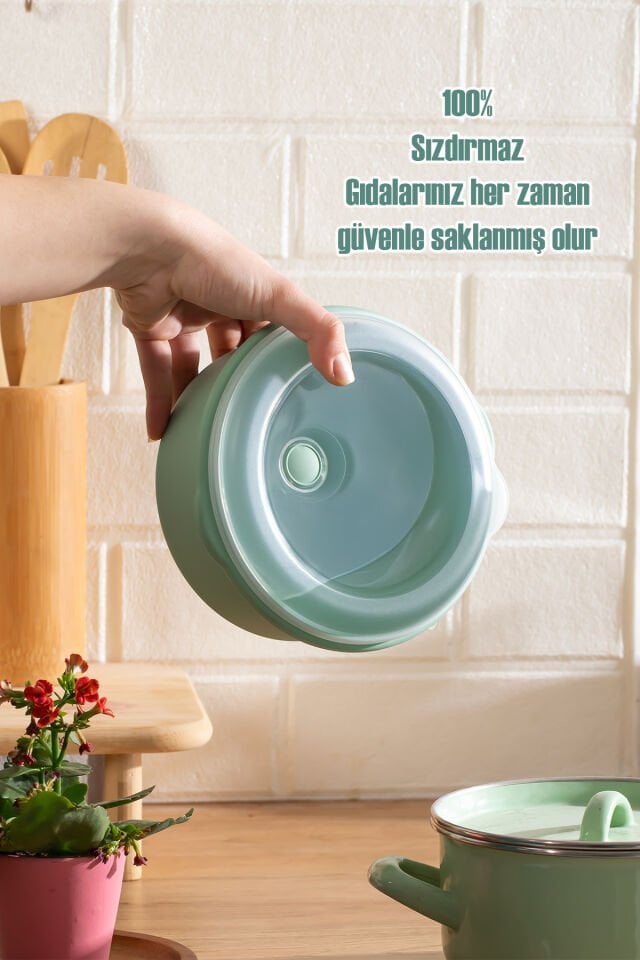 Porsima 5318 Kilitli Sızdırmaz Kapaklı Hava Tahliye Contalı Çok Amaçlı 3lü Erzak Yiyecek Saklama Kabı Seti