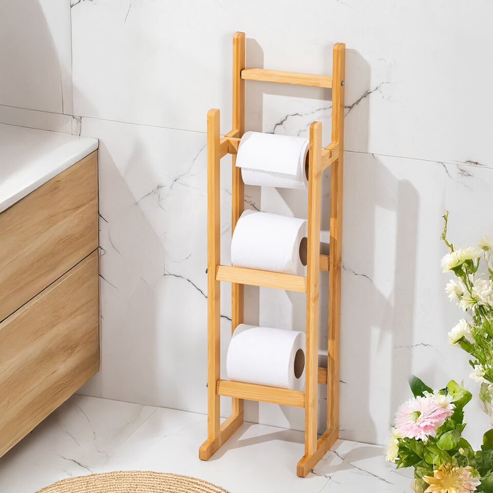 Perotti 16615 Looris Yedekli Bambu Wc Tuvalet Kağıtlık Standlı