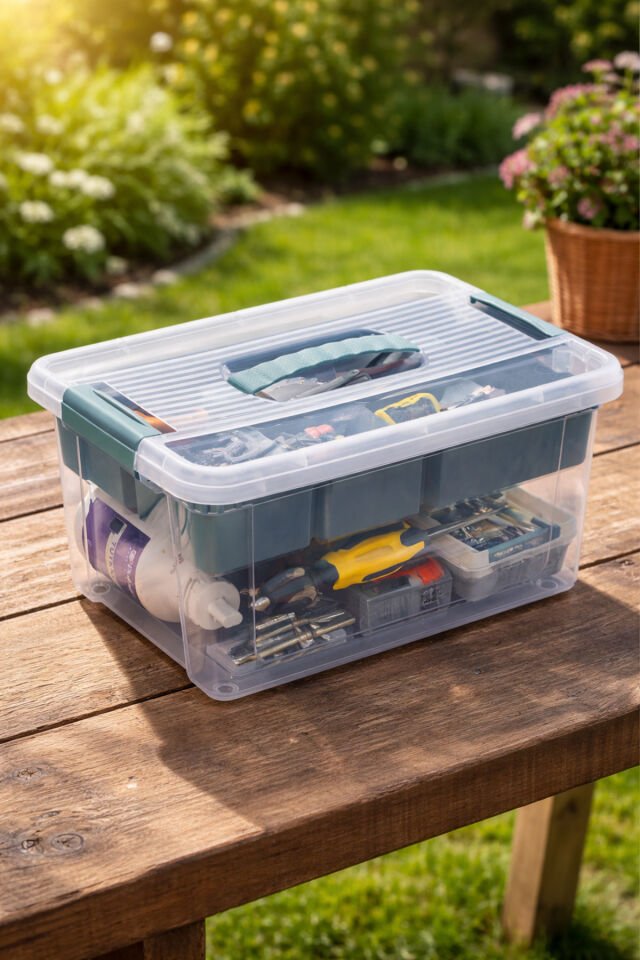 Porsima 1311-1 5 bölmeli Kahvaltılık Çok Amaçlı Organizer Kapaklı Saklama Kabı Kapaklı Kahvaltılık Seti Yeşil 9lt