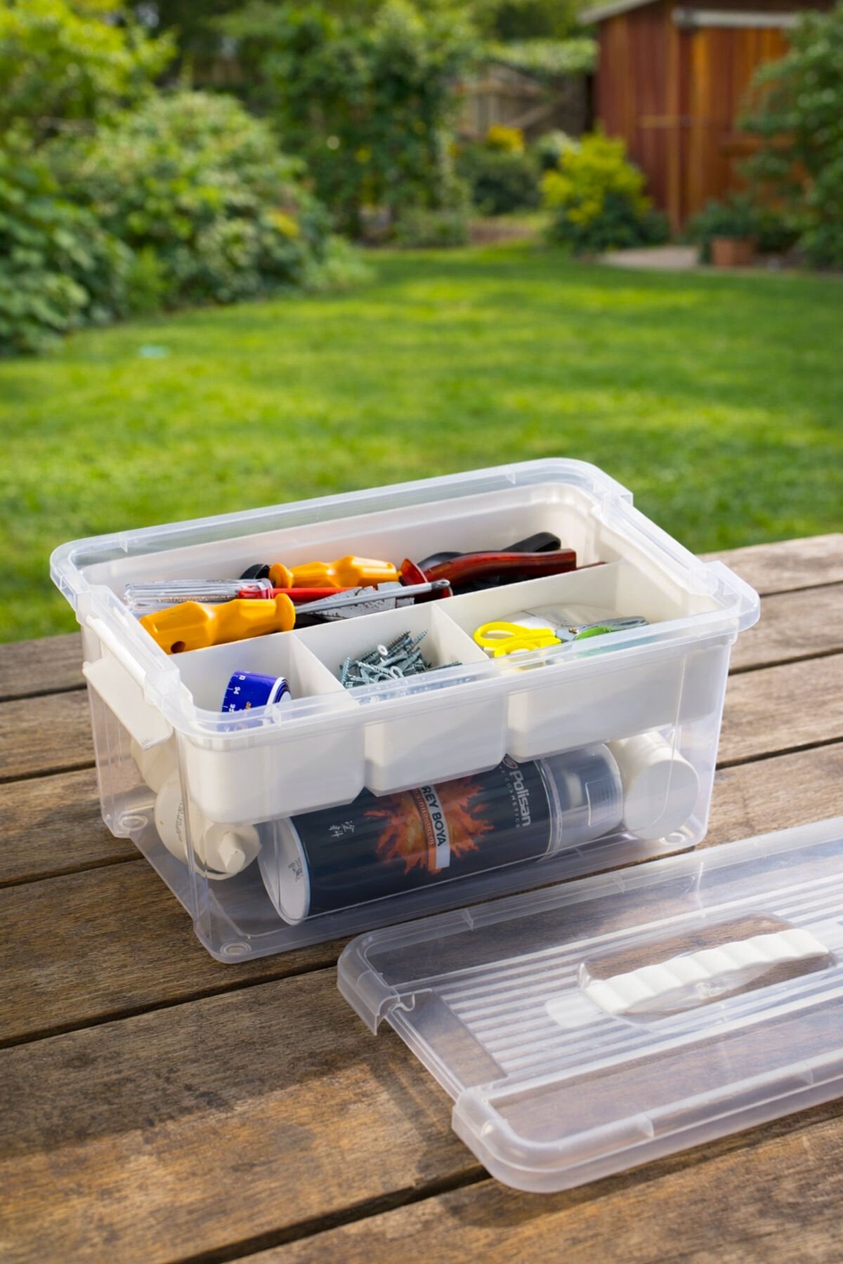 Porsima 1311-2 5 bölmeli Kahvaltılık Çok Amaçlı Organizer Kapaklı Saklama Kabı Kapaklı Kahvaltılık Seti Beyaz 9lt