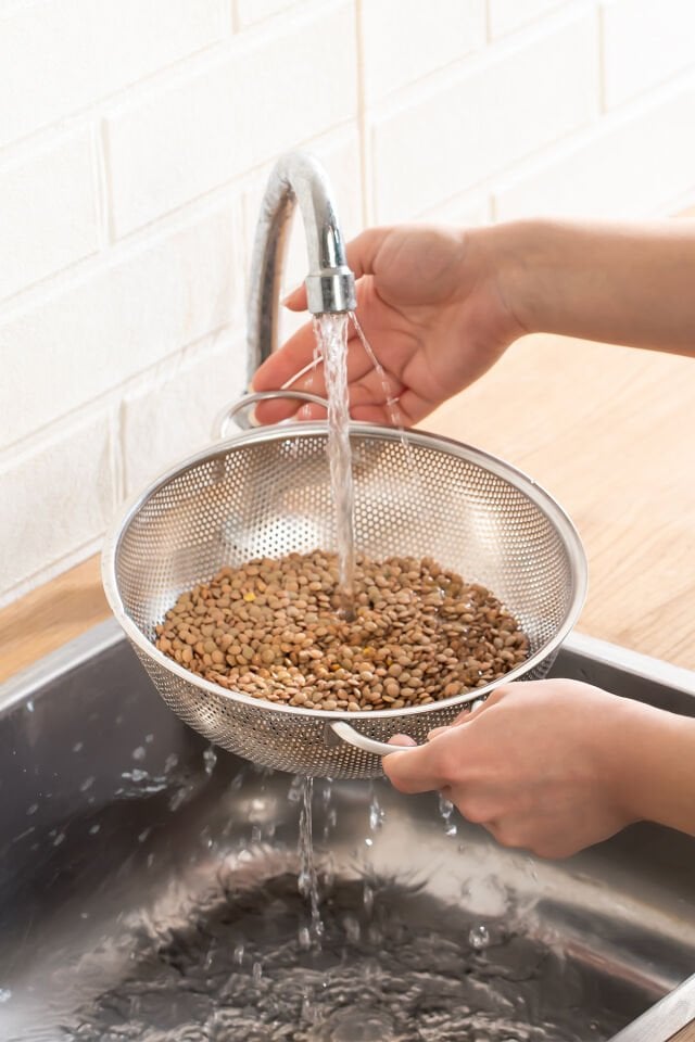 Porsima BLS-KS-22 Kulplu Paslanmaz Çelik Süzgeç Mutfak Eleği Meyve ve Sebze Yıkama Aparatı Kevgir 22cm